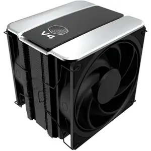 Cooler Master V4 Alpha 3DHP Black CPU Cooler, Alpha 3DHP Heat Pipe Technology, Dual Mobius 120 PWM Fans, Quiet Operation, Easy Install, Black