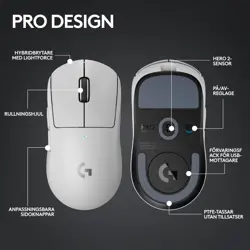 Logitech PRO X SUPERLIGHT 2 Lightspeed Wireless Gaming Mouse - White
