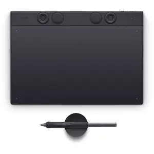 Wacom Intuos Pro Medium Digitiser PTK670K0B, 8192 Pressure Levels, Tilt Recognition, Multi-Touch, USB-C, Bluetooth, Black