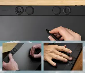 Wacom Intuos Pro Large Digitiser PTK870K0B, 8192 Pressure Levels, Tilt Recognition, Multi-Touch, USB-C, Bluetooth, Black