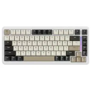 Attack Shark M86 Wireless Mechanical Keyboard 75% Tri-Mode BT5.0 2.4GHz USB-C Hot Swappable RGB Backlit Cheese White