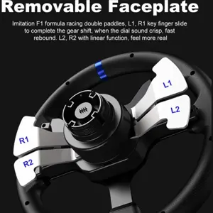 PXN V99 Gaming Racing Steering Wheel, 3.2Nm Dual-Motor Force Feedback, 270 Degree/900 Degree Switchable Steering Angle, With Pedals and 6-Speed H-Pattern Shifter