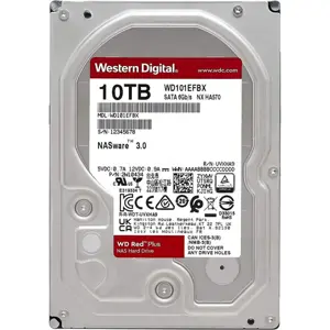 WD Red Plus 10TB NAS Hard Drive 3.5" WD101EFBX – SATA 6Gb/s 256MB Cache High Performance NAS Storage HDD