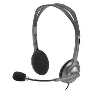 Logitech H110 Stereo Wired Headset - Noise-Cancelling Mic, PC/Mac/Laptop, 3.5mm Jack, Lightweight