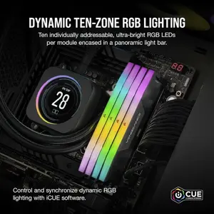 Corsair Vengeance RGB 16GB DDR5 5600MHz CL40 Desktop Gaming RAM – Black, iCUE RGB, Intel XMP