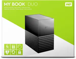 WD My Book Duo 4TB RAID External Hard Drive – USB 3.1, WD Red Drives, RAID 0/1 Configurable, Black