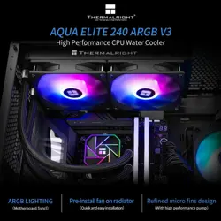 Thermalright Aqua Elite 240 V3 ARGB 240mm Liquid CPU Cooler – Black