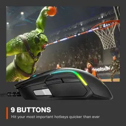 SteelSeries Rival 5 Gaming Mouse - PrismSync RGB Lighting - FPS, MOBA, MMO, Battle Royale - Black