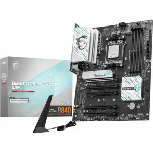MSI B840 Gaming Plus WiFi AMD AM5 DDR5 ATX Motherboard - PCIe 4.0, WiFi 7, 2.5G LAN, Ryzen 9000 Ready