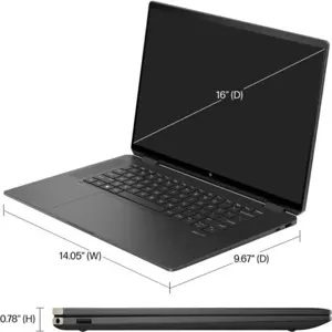 HP Spectre x360 16-AA0013DX 2-in-1 Laptop Intel Core Ultra 7 155H 16GB LPDDR5x 1TB SSD 16" WQXGA IPS Touchscreen Intel Arc Graphics Backlit Keyboard Windows 11 Nightfall Black