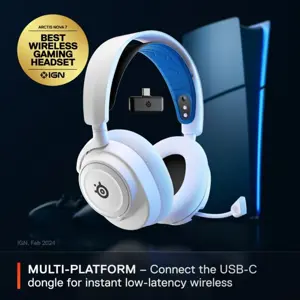 SteelSeries Arctis Nova 7P Wireless Gaming Headset for PS5, PS4 - White 