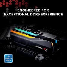 G.Skill Trident Z5 RGB 32GB (2x16GB) DDR5 6000MT/s CL30 Desktop Gaming RAM – Matte Black, Intel XMP 3.0