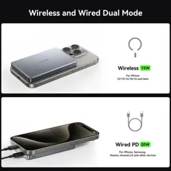 Joyroom JR-PBM08 Pro 20W Ultra-Thin Metal Magnetic Wireless Charging 10000mAh Power Bank