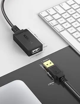 UGREEN 10321 USB 2.0 Active Extension Cable 10M – Signal Booster, Triple-Shielded USB-A Male to Female Cable