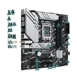 ASUS PRIME B760M-A WIFI mATX Motherboard – LGA1700, DDR5, WiFi 6, 2.5Gb LAN, PCIe 4.0, 12th/13th/14th Gen Intel Support