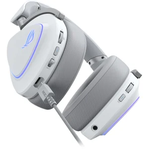 ASUS ROG Delta II A701 White Wireless Gaming Headset Tri-Mode Connectivity Hi-Res Audio RGB Gaming Headphones for PC Console