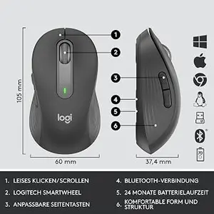 Logitech MK650 Combo for Business Bluetooth Keyboard & Mouse Black - Full-Size, Silent Clicks, Logi Bolt (920-011004)