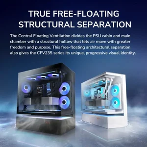 Cougar CFV235 RGB Free-Floating Mid Tower ATX Gaming Case White