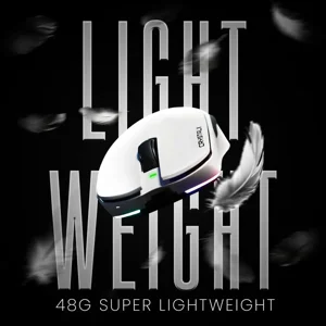 CrystalX Frost X20 Lightweight Wireless Gaming Mouse, 48g Tri-Mode Bluetooth/2.4G/USB-C Wired Mouse, PAW3311 18K DPI Sensor, 65h Battery Life, Programmable Buttons, Grips for PC/Laptop/Mac - White