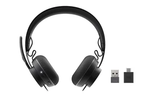 Logitech ZONE Wireless UC Bluetooth Headset Black - Active Noise Cancelling, Logi Bolt, Unified Communications (981-001311)