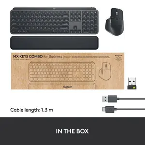 Logitech MX Keys Combo Gen 2 for Business Graphite - MX Keys Keyboard & MX Master 3S Mouse, Logi Bolt (920-010934)