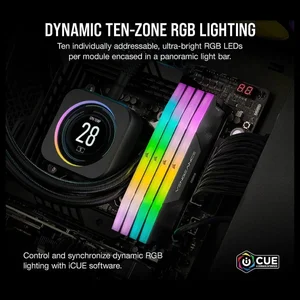 Corsair Vengeance RGB 32GB (2x16GB) DDR5 6200MT/s CL36 Desktop Gaming RAM Kit – Black, iCUE RGB