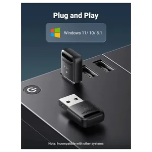 UGREEN USB Bluetooth Adapter Black – Bluetooth 5.3 USB Dongle for PC, Laptop, Keyboard, Mouse & Wireless Audio