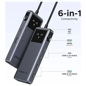 Ugreen UNO 6 In 1 USB-C HUB, 10Gbps USB-C and USB-A, 4K@60Hz HDMI