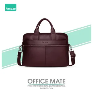 Amaze Executive A925 Genuine Leather Laptop Bag - Brown | Fits Up to 15.6" Laptop