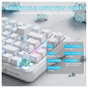 ATTACK SHARK X82PRO HE Wireless Rapid Trigger Gaming Keyboard, Hall Effect Magnetic Switch, 0.01mm Adjustable