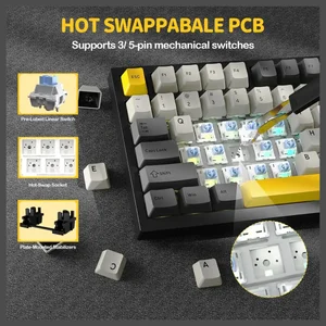 ATTACK SHARK X820 Ultra Tri-Mode Gasket Mechanical Keyboard, 75% ANSI, TFT Display and Knob, Hot-Swappable