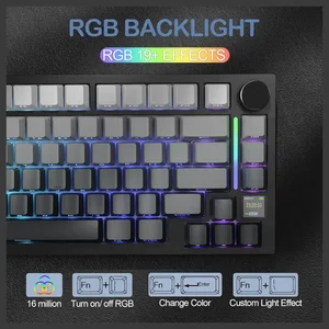 Attack Shark X820 Ultra Wireless Mechanical Keyboard 75% Hot Swappable Gaming Keyboard BT 2.4G Wired RGB PBT Keycaps Moonlight Gradient