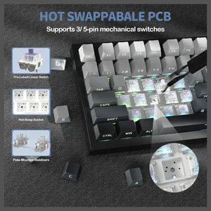Attack Shark X820 Ultra Wireless Mechanical Keyboard 75% Hot Swappable Gaming Keyboard BT 2.4G Wired RGB PBT Keycaps Moonlight Gradient
