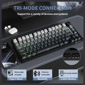 Attack Shark X820 Ultra Wireless Mechanical Keyboard 75% Hot Swappable Gaming Keyboard BT 2.4G Wired RGB PBT Keycaps Moonlight Gradient
