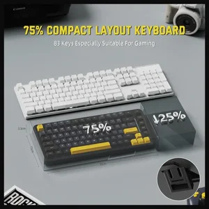 Attack Shark M86 Wireless Mechanical Keyboard 75% Tri-Mode BT5.0 2.4GHz USB-C RGB Hot Swappable Star Black