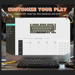 Attack Shark R82 HE Rapid Trigger Wired Mechanical Gaming Keyboard, 8K Polling, 0.005mm RT Accuracy, 256K Scan Rate, 5 Layer Sound Damped, Black