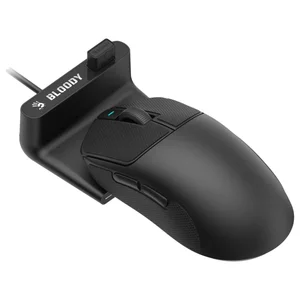 Bloody R77 Ultra Dock Dual Mode Wireless Gaming Mouse White – 20000 CPI Alpha Sensor RGB Gaming Mouse with Charging Dock, 75H Battery & Ultra-Light 64g Design
