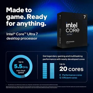 Intel Core Ultra 7 265K Desktop Processor – 20 Core 20 Thread Up to 5.5GHz, 30MB Cache, Arrow Lake, LGA1851, Unlocked, Tray