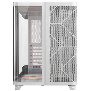 Corsair AIR 5400 RS-R ARGB Computer Case, Triple Chamber, 3x RS-R 120mm Fans, Up To 360mm Radiator, Tempered Glass, White