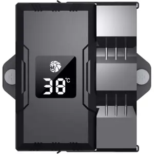 GameMax Gamma90 Digital BK Tower CPU Air Cooler Painted Black Four Heat Pipes ARGB Lighting Effects Temperature Display