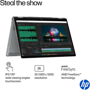 HP OmniBook X Flip 16-AR0033DX AMD Ryzen AI 7 350 24GB LPDDR5x 1TB SSD AMD Radeon 860M 16” 2K Touch x360 2-in-1 Laptop Windows 11 Home Meteor Silver