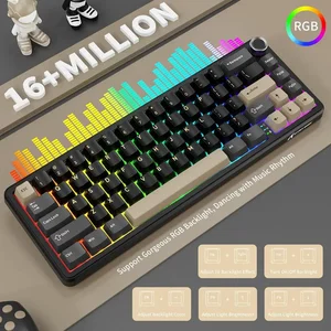 ATTACK SHARK X66 Wireless Mechanical Keyboard, 60% Layout, Hot-Swappable Strawberry Switch, Side Printed PBT Keycaps, Bluetooth 2.4G Type-C Wired, 3000mAh Battery, Star Black