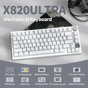 ATTACK SHARK X820 Ultra 75% Wireless Gaming Mechanical Keyboard, Hot-Swappable, Gasket Mount, RGB Backlit
