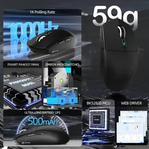 ATTACK SHARK G3PRO Tri-Mode Wireless Gaming Mouse with Charge Dock, 25000 DPI, PixArt PAW3311 Sensor