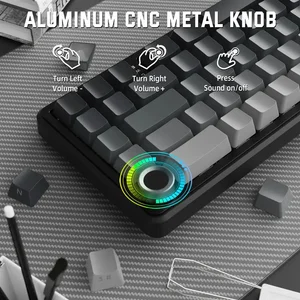 ATTACK SHARK X66 Wireless Mechanical Keyboard, 60% Layout, Hot-Swappable Strawberry Switch, Side Printed PBT Keycaps, Bluetooth 2.4G Type-C Wired, 3000mAh Battery, Moonlit Night