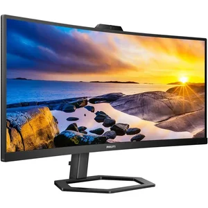 Philips 34E1C5600HE 34 Inch UltraWide QHD Curved Monitor 100Hz – Windows Hello Webcam, USB-C 65W Docking