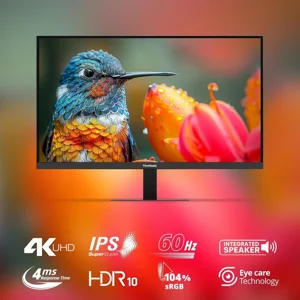 ViewSonic VA2708-4K-MHD 27in 4K UHD Monitor, IPS, HDR10, 60Hz, 4ms, Dual HDMI, DisplayPort, Built-in Speakers
