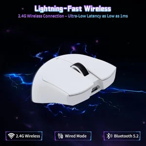 ATTACK SHARK X11SE Wireless Gaming Mouse, PixArt PAW3311 Sensor, Tri-Mode BT/2.4G/Wired, 59g Ultra-Light, 65 Hours Battery, White