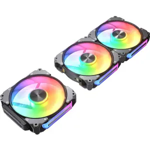 Cougar APOLAR 120 ARGB 3-Fan Pack - Black, Reverse Blade, Modular Daisy-Chain, PWM with Elite Hub
