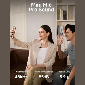 MAONO Wave T1 Mini Wireless Lavalier Microphone, USB-C and Lightning Plug, AI Noise Cancellation, 30H Battery, 328ft Range, For iPhone Android Tablet PC
